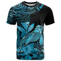 Custom Hawaii Monk Seal T Shirt Polynesian Kakau With Kanaka Turquoise - Wonder Print Shop