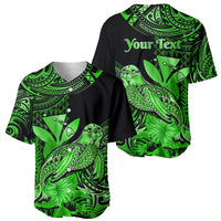 (Custom Personalised) Hawaii Monk Seal Baseball Jersey Polynesian Kakau With Kanaka Green - Wonder Print Shop