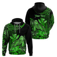 Custom Hawaii Monk Seal Hoodie Polynesian Kakau With Kanaka Green - Wonder Print Shop