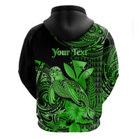 Custom Hawaii Monk Seal Hoodie Polynesian Kakau With Kanaka Green - Wonder Print Shop
