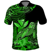 Custom Monk Seal Hawaii Polo Shirt Polynesian Kakau With Kanaka Green - Wonder Print Shop