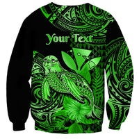 (Custom Personalised) Hawaii Monk Seal Sweatshirt Polynesian Kakau With Kanaka Green - Wonder Print Shop