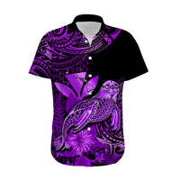(Custom Personalised) Hawaii Monk Seal Hawaiian Shirt Polynesian Kakau With Kanaka Purple - Wonder Print Shop