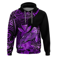 Custom Hawaii Monk Seal Hoodie Polynesian Kakau With Kanaka Purple - Wonder Print Shop