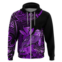 Custom Hawaii Monk Seal Hoodie Polynesian Kakau With Kanaka Purple - Wonder Print Shop