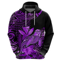 Custom Hawaii Monk Seal Hoodie Polynesian Kakau With Kanaka Purple - Wonder Print Shop