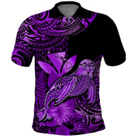 Custom Monk Seal Hawaii Polo Shirt Polynesian Kakau With Kanaka Purple - Wonder Print Shop