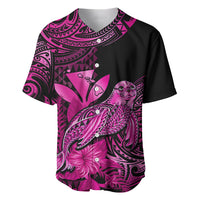 (Custom Personalised) Hawaii Monk Seal Baseball Jersey Polynesian Kakau With Kanaka Pink - Wonder Print Shop