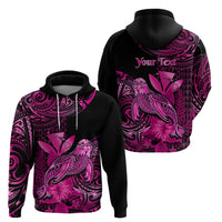 Custom Hawaii Monk Seal Hoodie Polynesian Kakau With Kanaka Pink - Wonder Print Shop