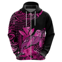 Custom Hawaii Monk Seal Hoodie Polynesian Kakau With Kanaka Pink - Wonder Print Shop