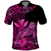 Custom Monk Seal Hawaii Polo Shirt Polynesian Kakau With Kanaka Pink - Wonder Print Shop