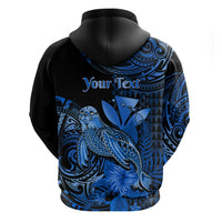 Custom Hawaii Monk Seal Hoodie Polynesian Kakau With Kanaka Blue - Wonder Print Shop