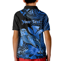 Custom Monk Seal Hawaii Polo Shirt for Kid Polynesian Kakau With Kanaka Blue - Wonder Print Shop