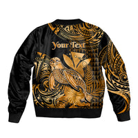 (Custom Personalised) Hawaii Monk Seal Bomber Jacket Polynesian Kakau With Kanaka Gold - Wonder Print Shop