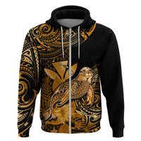 Custom Hawaii Monk Seal Hoodie Polynesian Kakau With Kanaka Gold - Wonder Print Shop