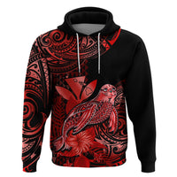 Custom Hawaii Monk Seal Hoodie Polynesian Kakau With Kanaka Red - Wonder Print Shop