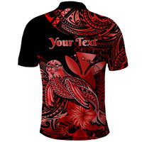 Custom Monk Seal Hawaii Polo Shirt Polynesian Kakau With Kanaka Red - Wonder Print Shop