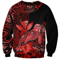 (Custom Personalised) Hawaii Monk Seal Sweatshirt Polynesian Kakau With Kanaka Red - Wonder Print Shop