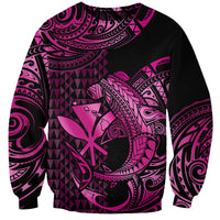 (Custom Personalised) Hawaii Hammerhead Shark Sweatshirt Polynesian Kakau With Kanaka Pink - Wonder Print Shop