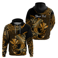 Custom Hawaii Hammerhead Shark Polynesian Hoodie Polynesian Kakau With Kanaka Gold - Wonder Print Shop