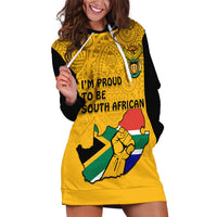 South Africa Hoodie Dress African Pattern Happy Freedom Day Yellow Version - Wonder Print Shop