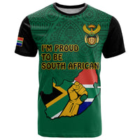 Custom South Africa T Shirt African Pattern Happy Freedom Day Green Version - Wonder Print Shop