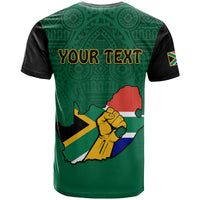 Custom South Africa T Shirt African Pattern Happy Freedom Day Green Version - Wonder Print Shop