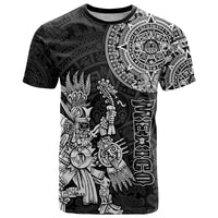 Custom Mexico Aztec T Shirt El Calendario Maya Mix Huitzilopochtli Black - Wonder Print Shop
