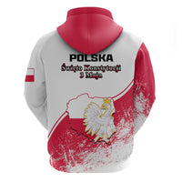 Poland Constitution Day Hoodie Coat Of Arms Grunge Style - Wonder Print Shop