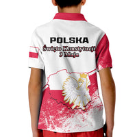 Poland Constitution Day Polo Shirt for Kid Coat Of Arms Grunge Style - Wonder Print Shop