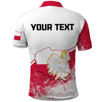 Custom Poland Constitution Day Polo Shirt Coat Of Arms Grunge Style - Wonder Print Shop