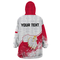 (Custom Personalised) Poland Constitution Day Wearable Blanket Hoodie Coat Of Arms Grunge Style - Wonder Print Shop