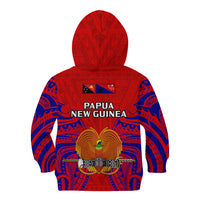 Papua New Guinea Kid Hoodie Central Province Mix Coat Of Arms Polynesian Art - Wonder Print Shop