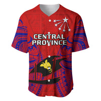 (Custom Personalised) Papua New Guinea Baseball Jersey Central Province Mix Coat Of Arms Polynesian Art - Wonder Print Shop