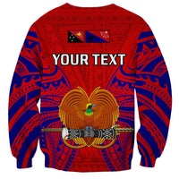 (Custom Personalised) Papua New Guinea Sweatshirt Central Province Mix Coat Of Arms Polynesian Art - Wonder Print Shop