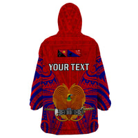 (Custom Personalised) Papua New Guinea Wearable Blanket Hoodie Central Province Mix Coat Of Arms Polynesian Art - Wonder Print Shop