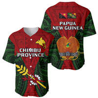Papua New Guinea Baseball Jersey Chimbu Province Mix Coat Of Arms Polynesian Art - Wonder Print Shop