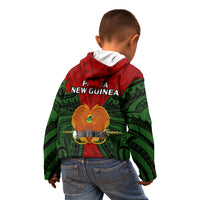 Papua New Guinea Kid Hoodie Chimbu Province Mix Coat Of Arms Polynesian Art - Wonder Print Shop