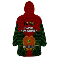 Papua New Guinea Wearable Blanket Hoodie Chimbu Province Mix Coat Of Arms Polynesian Art - Wonder Print Shop