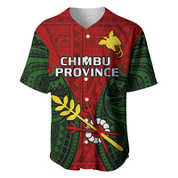 (Custom Personalised) Papua New Guinea Baseball Jersey Chimbu Province Mix Coat Of Arms Polynesian Art - Wonder Print Shop