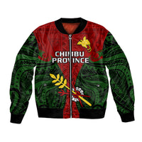 (Custom Personalised) Papua New Guinea Bomber Jacket Chimbu Province Mix Coat Of Arms Polynesian Art - Wonder Print Shop