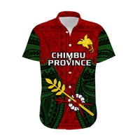 (Custom Personalised) Papua New Guinea Hawaiian Shirt Chimbu Province Mix Coat Of Arms Polynesian Art - Wonder Print Shop