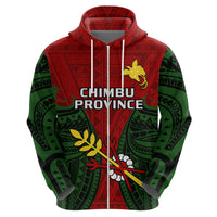 Custom Papua New Guinea Hoodie Chimbu Province Mix Coat Of Arms Polynesian Art - Wonder Print Shop