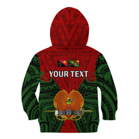 (Custom Personalised) Papua New Guinea Kid Hoodie Chimbu Province Mix Coat Of Arms Polynesian Art - Wonder Print Shop