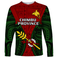 (Custom Personalised) Papua New Guinea Long Sleeve Shirt Chimbu Province Mix Coat Of Arms Polynesian Art - Wonder Print Shop