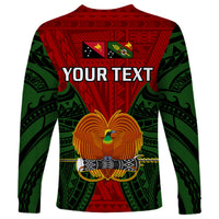 (Custom Personalised) Papua New Guinea Long Sleeve Shirt Chimbu Province Mix Coat Of Arms Polynesian Art - Wonder Print Shop