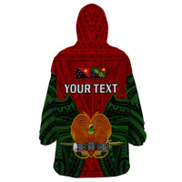 (Custom Personalised) Papua New Guinea Wearable Blanket Hoodie Chimbu Province Mix Coat Of Arms Polynesian Art - Wonder Print Shop