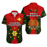 Papua New Guinea Hawaiian Shirt Eastern Highlands Province Mix Coat Of Arms Polynesian Art - Wonder Print Shop