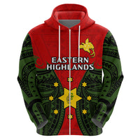 Papua New Guinea Hoodie Eastern Highlands Province Mix Coat Of Arms Polynesian Art - Wonder Print Shop