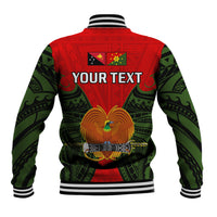 (Custom Personalised) Papua New Guinea Baseball Jacket Eastern Highlands Province Mix Coat Of Arms Polynesian Art - Wonder Print Shop